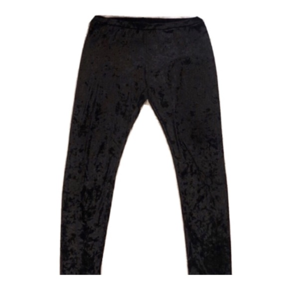 🆕 Adam Levine velour solid black stretchy leggings size large pull on - Picture 1 of 9